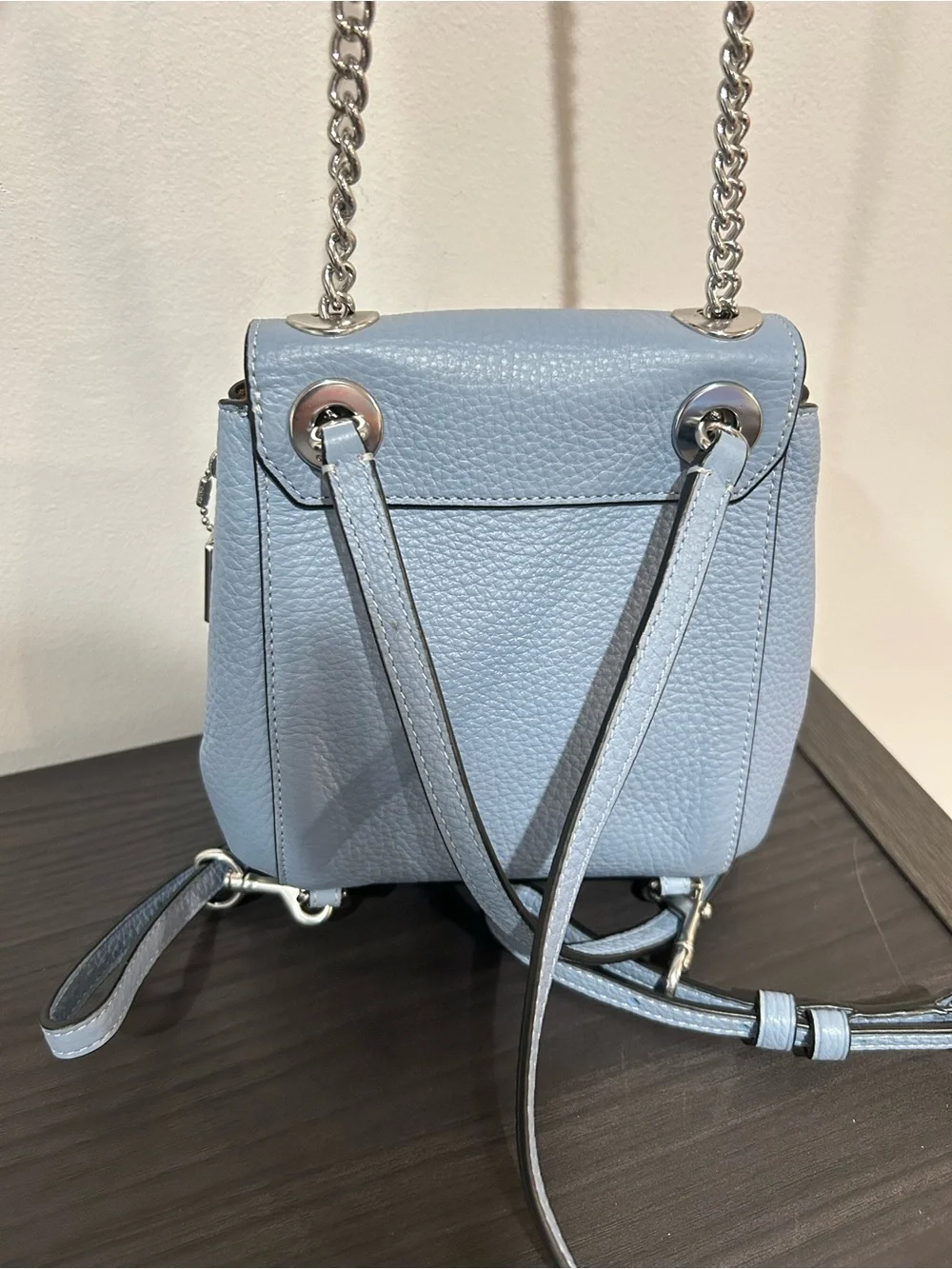 Coach Cornflower Blue Convertible Leather Micro Backpack Style#C5677 EUC - Picture 7 of 15